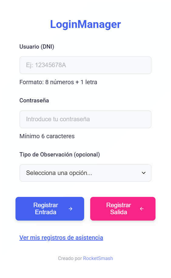 Captura de pantalla de LoginManager
